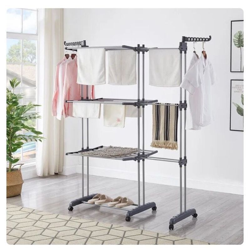 Perchero De Ropa Hogar De 3 Capas Colgador-7