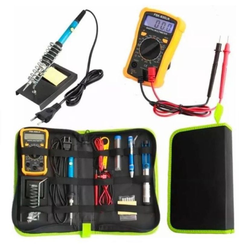 Cautin Soldadura Kit Accesorios 60w c/ Tester-0