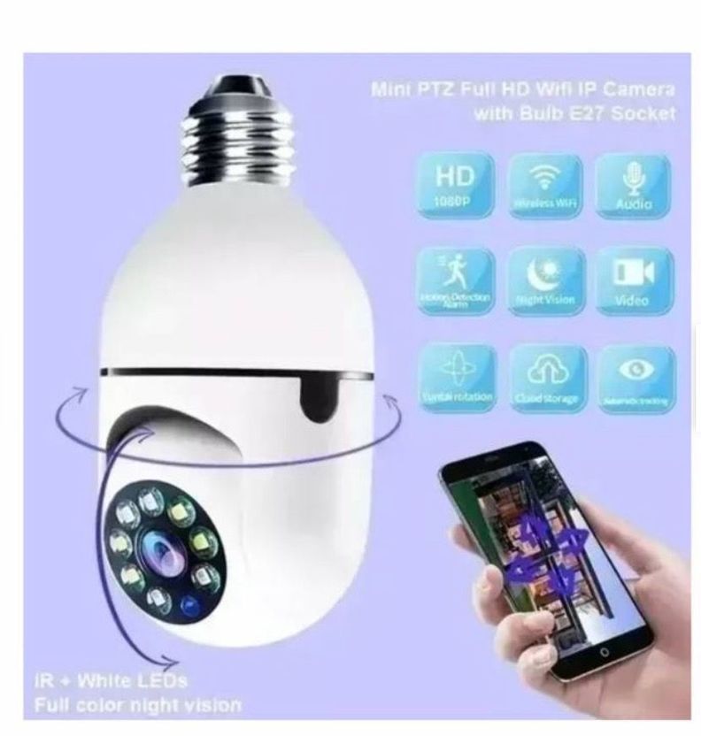 Camara IP Ampolleta Motorizada 360° E27 1080P-4