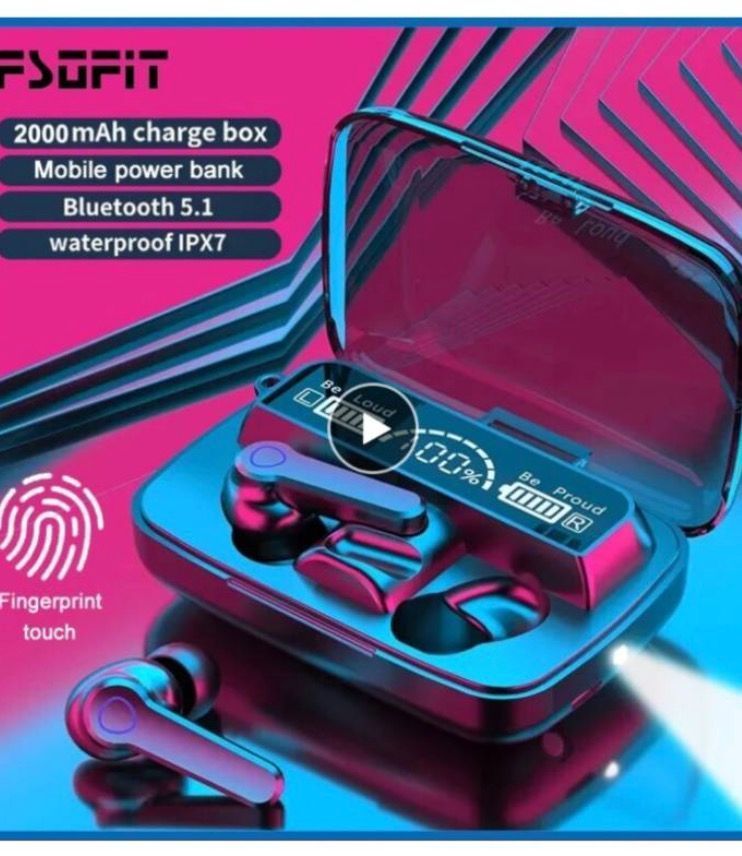 Audifonos Inalambricos Bluetooth M19 V53 Con Power Bank-1