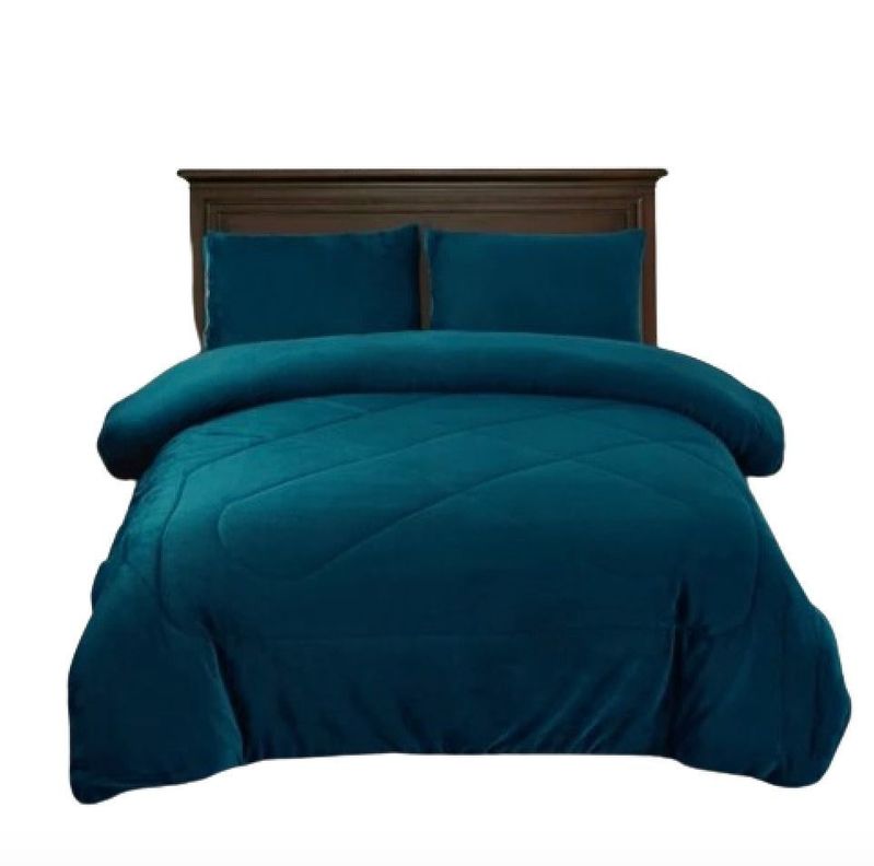 Cubrecama Sherpa Coral 2,00 x 2,30 AZUL TURQUESALISO 2P-0