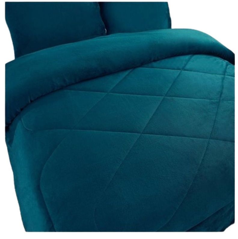 Cubrecama Sherpa Coral 2,00 x 2,30 AZUL TURQUESALISO 2P-2
