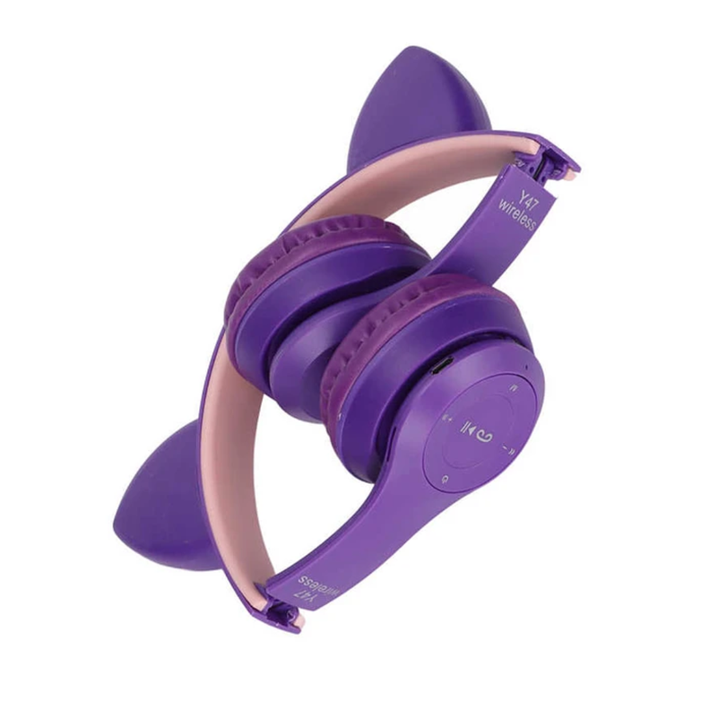 Audífonos Inalámbricos Bluetooth Oreja De Gato P47 Luz Rgb-2