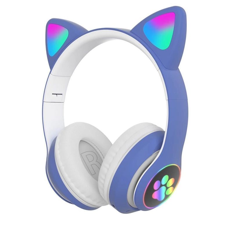 Audifonos Oreja de Gato Con Luz - Azul-0
