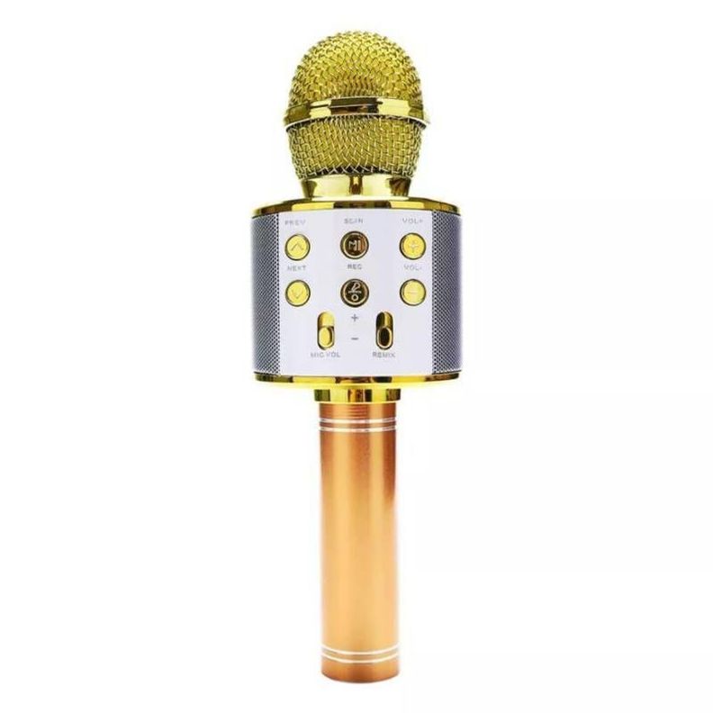 Microfono Karaoke Con Bluetooth Dorado-0