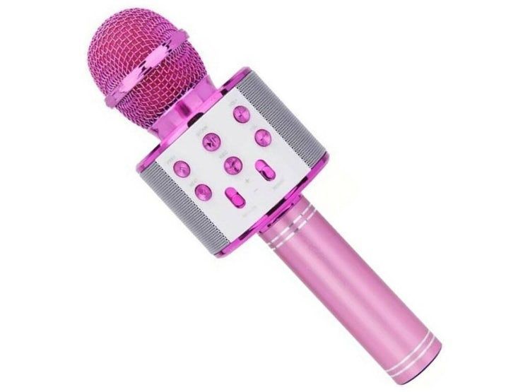Micrófono Karaoke con Parlante Bluetooth Rosa-0