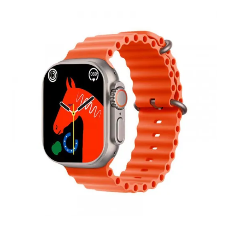 RELOJ INTELIGENTE SMARTWATCH ULTRA 9 CON 4 CORREAS 4 EN 1 NARANJO-0