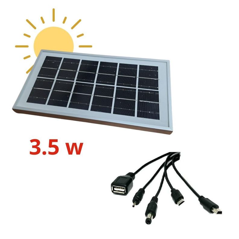 CARGADOR CON PANEL SOLAR PORTATIL 6V 3.5W-1