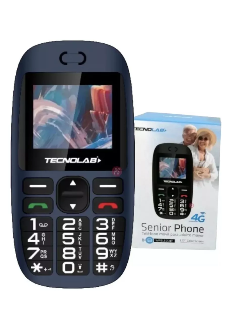 Celular Telefono Senior Adulto Mayor 4G Doble SIM Card 1.77" Teclas Grandes Boton SOS-1