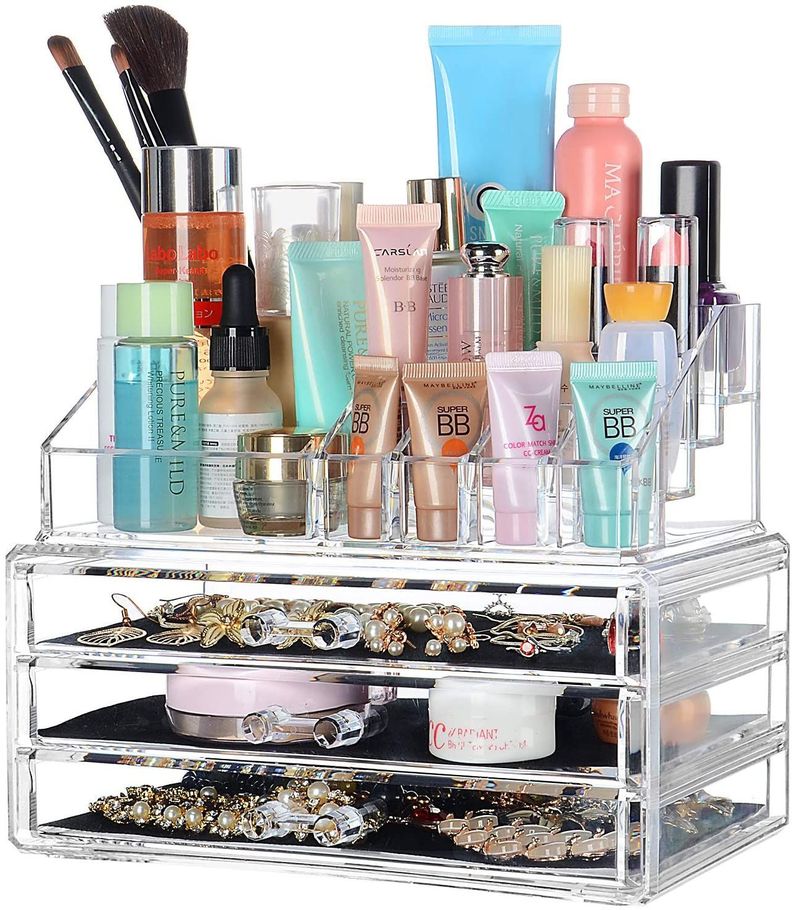 Cosmetiquero Acrilico Organizador De Cosmeticos, Organizador de joyas, Bisuteria-1