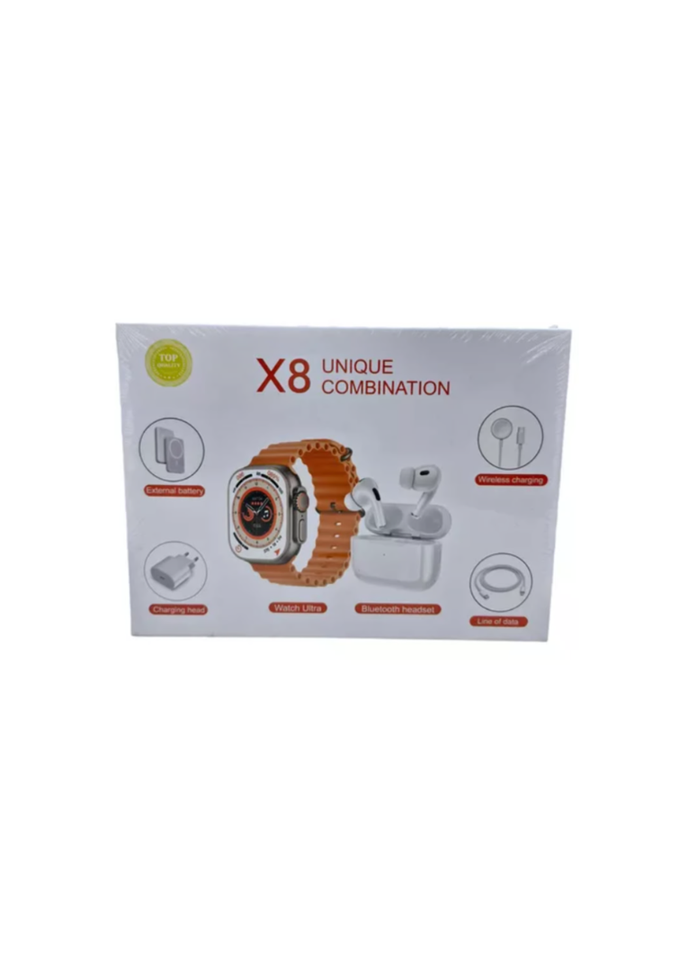 SMARTWATCH RELOJ INTELIGENTE  X8 ULTRA + AUDIFONOS Y POWER BAND-4