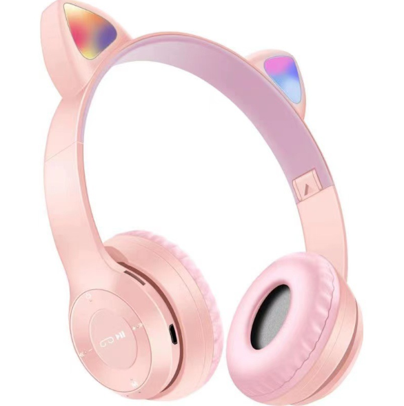 Audífonos Inalámbricos Bluetooth Oreja De Gato P47 Luz Rgb-0