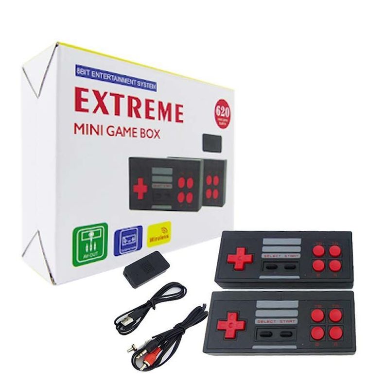 CONSOLA DE 620 JUEGOS RETRO CONTROL INALAMBRICO | Negro-1