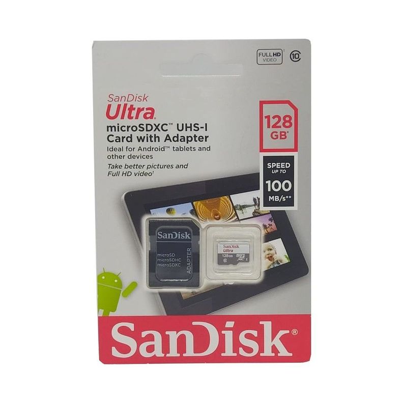 Tarjeta de memoria SanDisk Ultra con adaptador SD 128GB-0