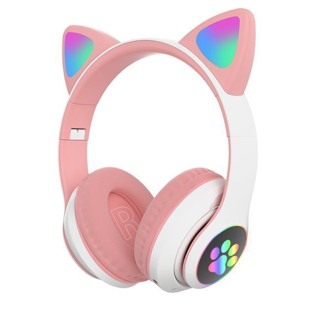 Audifono Oreja de Gato Con Luz - Rosa-0
