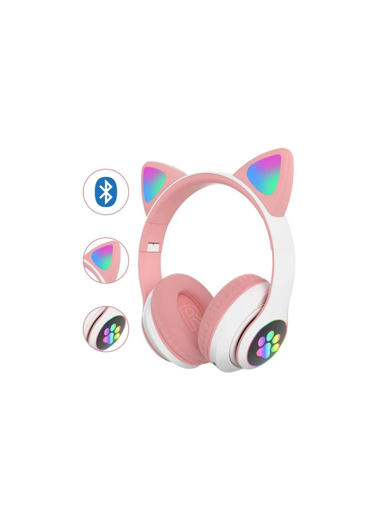 Audifono Oreja de Gato Con Luz - Rosa-1