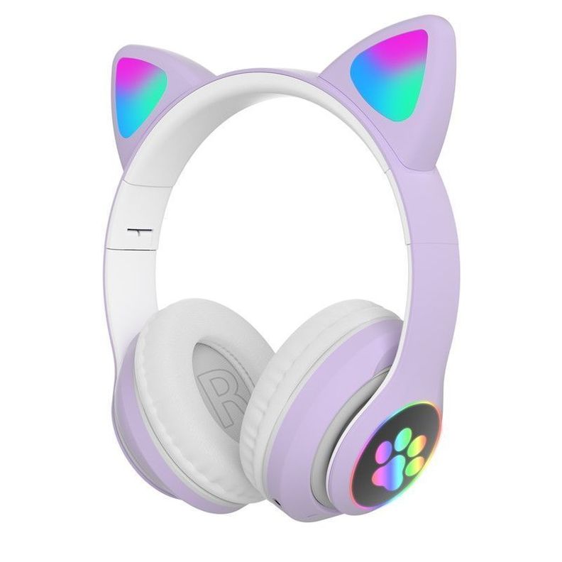 Audifonos Oreja de Gato Con Luz - Violeta-0