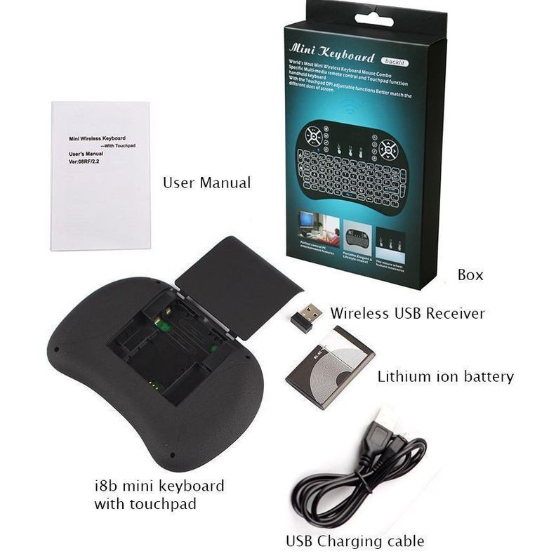 TECLADO INALAMBRICO SMART RETROILUMINADO TV BOX, TV, PC, NOTEBOOK-4