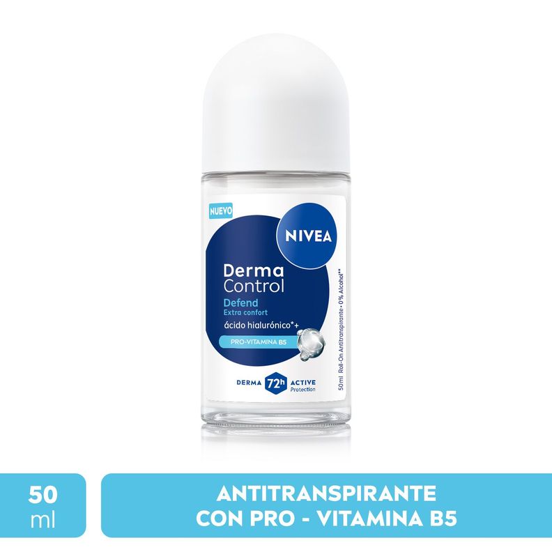 NIVEA Desodorante Derma Control Defend Roll On 50ml Blanco