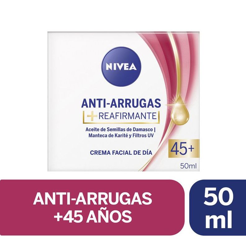 Crema Facial Antiarrugas 45+ Reafirmante Nivea 50ml Blanco