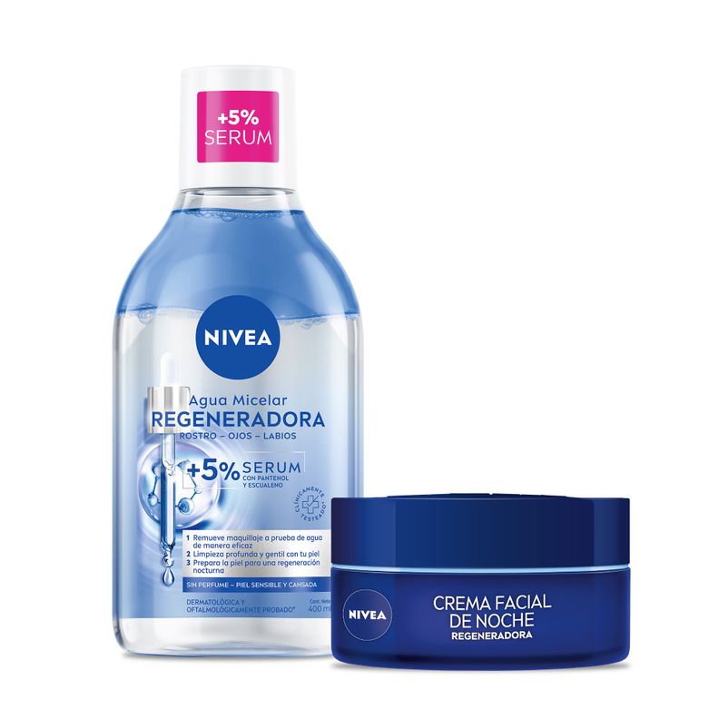 Nivea Pack Micelar Regeneradora + Crema Noche 50ml Nivea | Paris.cl
