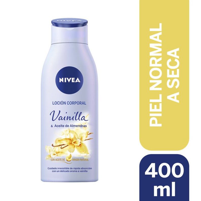 Locion Corporal Nivea Vainilla & Aceite De Almendras 400ml Blanco