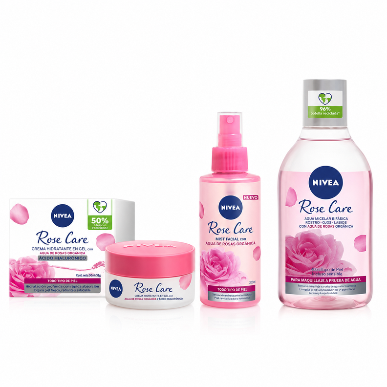 Rutina de Cuidado Facial Rose Care Nivea