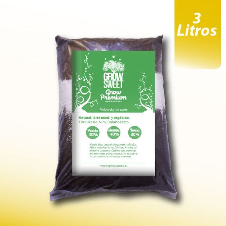 Sustrato Grow premium1 kilo, 40% humus de Lombriz,30% turba y 30% perlita-1