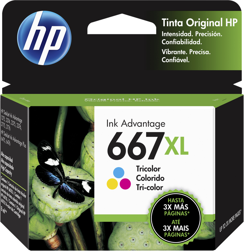 HP 667XL Tri-color Ink Cartridge 330 PAGES