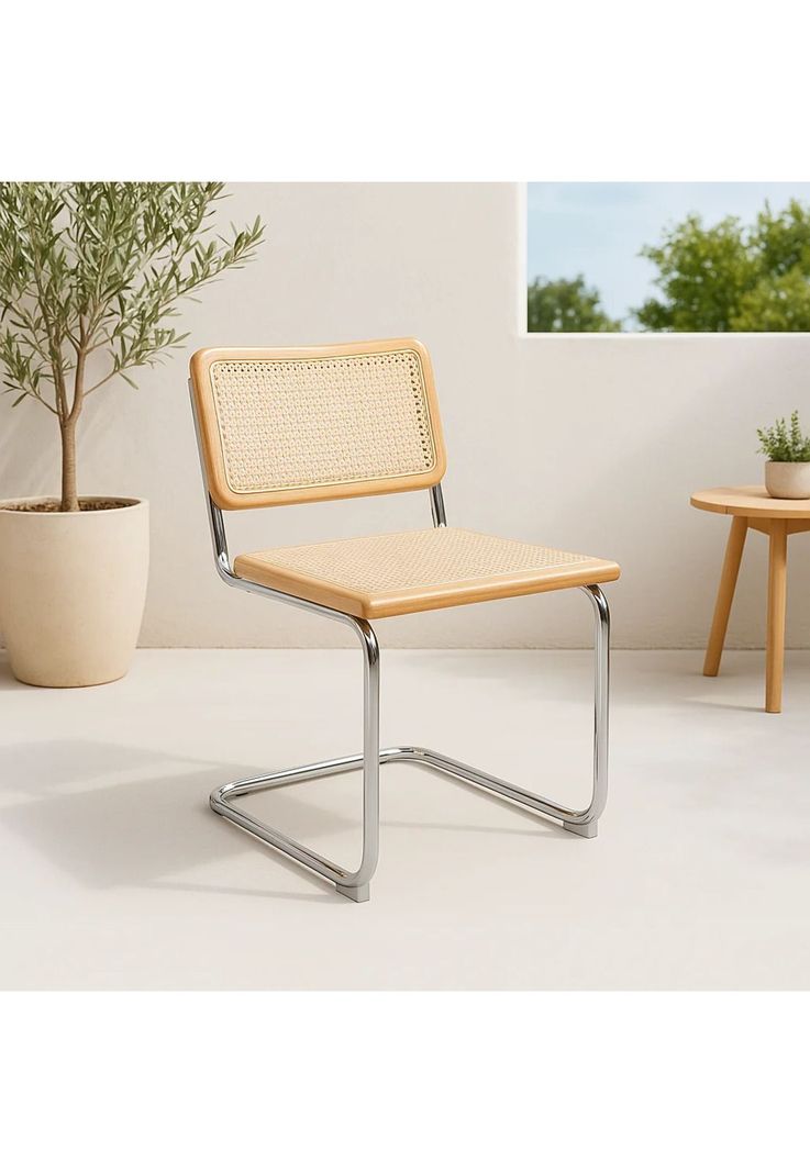 Silla Breuer Madera y Rattan - Madera-1