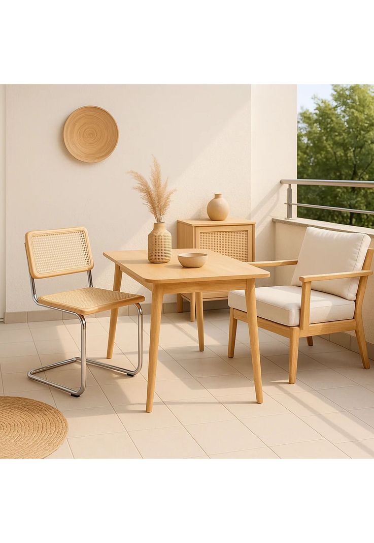 Silla Breuer Madera y Rattan - Madera-2