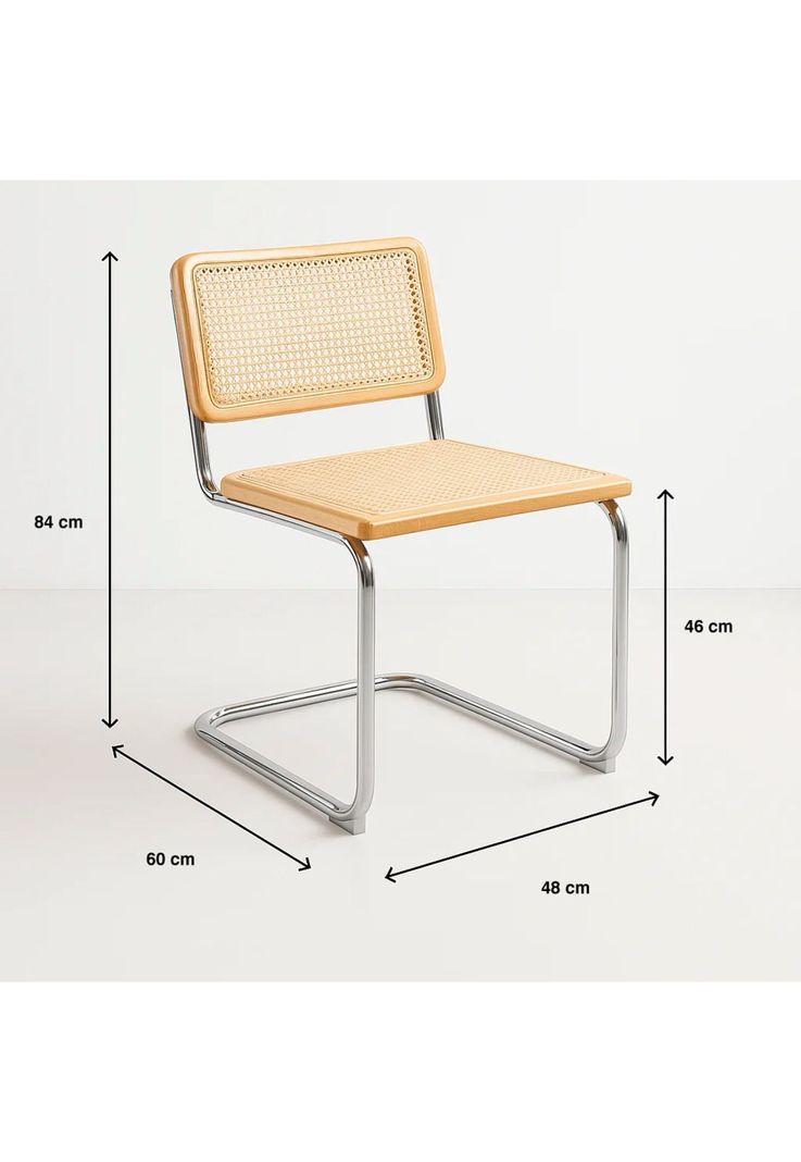 Silla Breuer Madera y Rattan - Madera-3