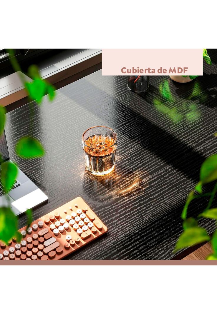 Escritorio Home Office Resistente Madera Negra 100cm-4