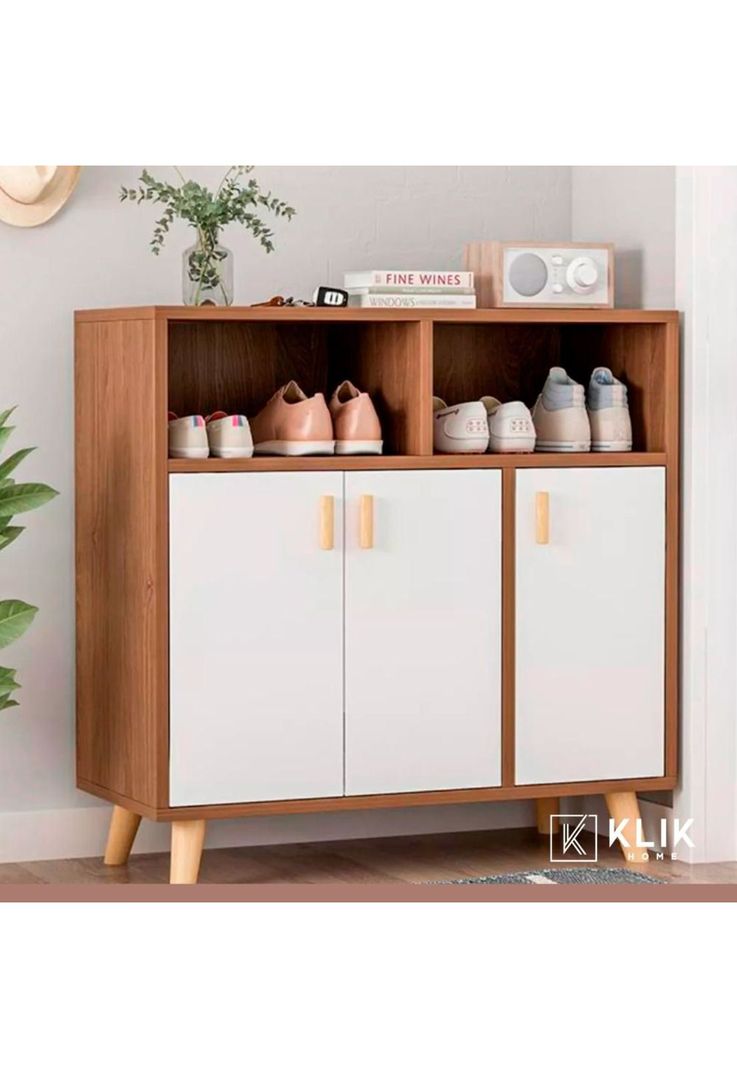 Cómoda Zapatero blanca madera MDF-1