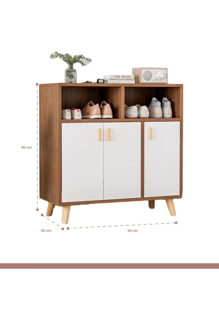 Cómoda Zapatero blanca madera MDF-3