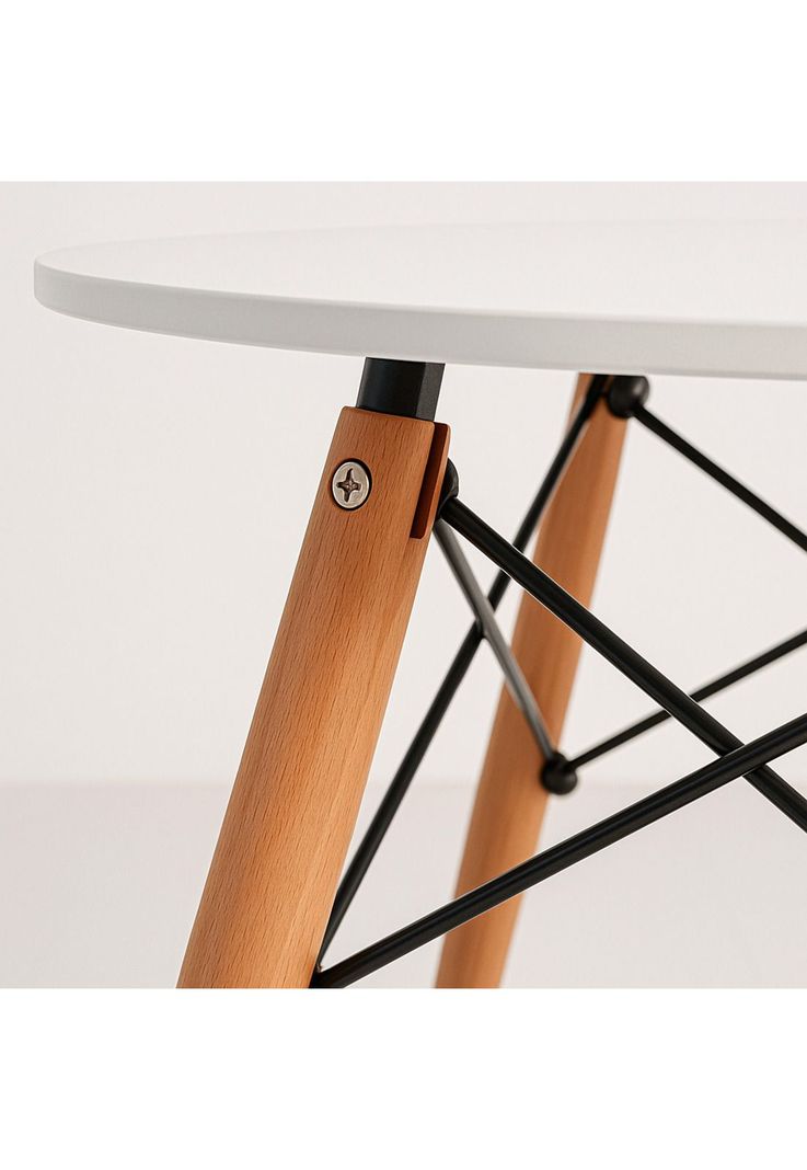 Mesa de Comedor Eames 80cm redonda - Blanca-5