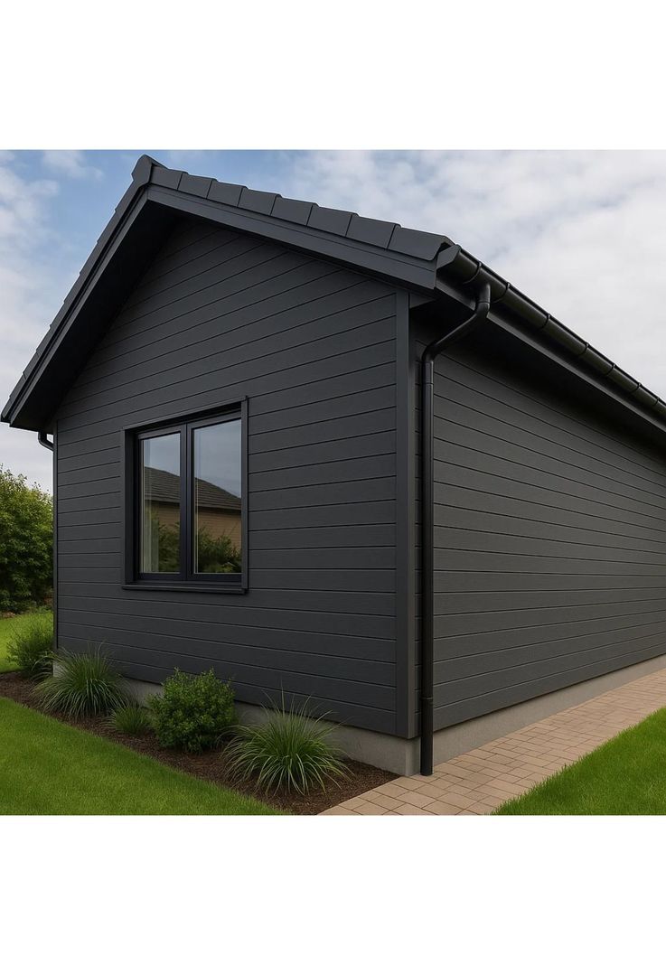 Pack de 5 Revestimientos Siding WPC exterior Color Gris Azul-1