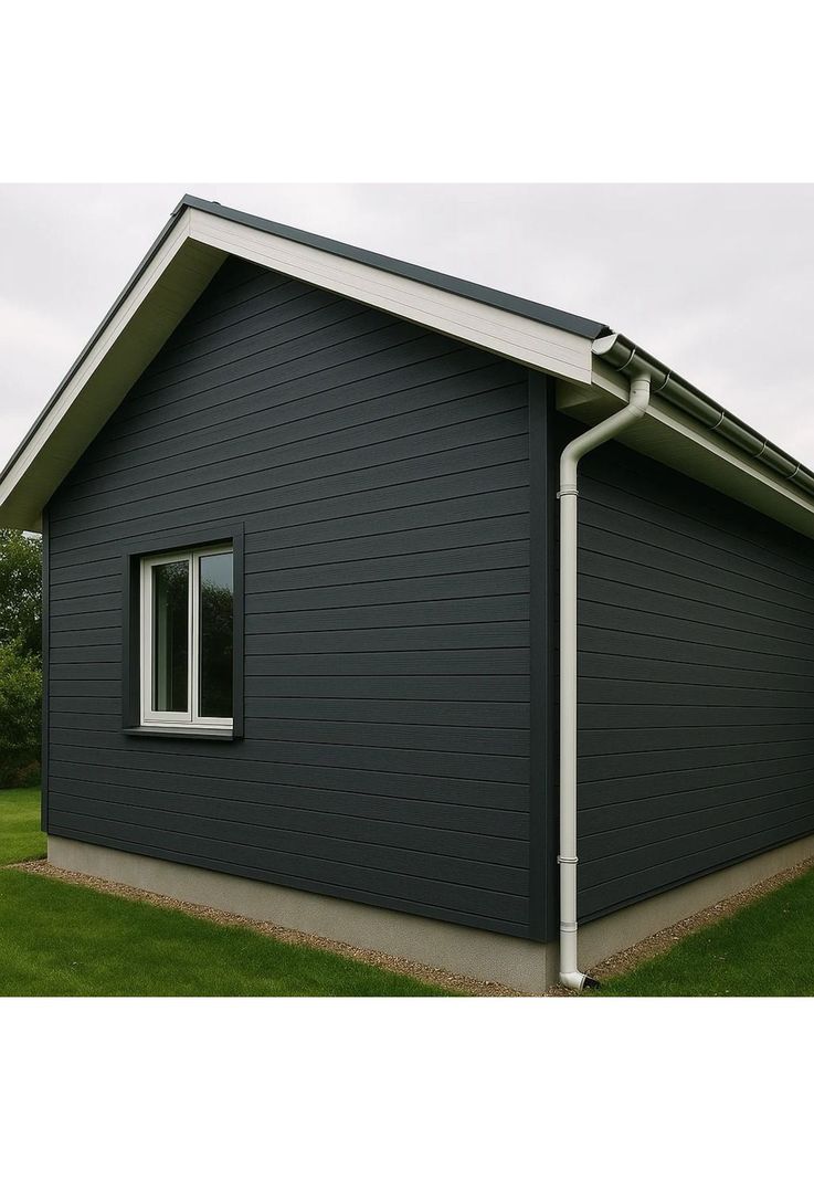 Pack de 5 Revestimientos Siding WPC exterior Color Gris Azul-2