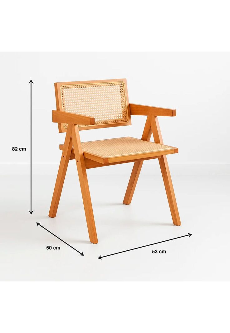Silla Sitial Butaca Chandigarh Madera Rattan Natural-3