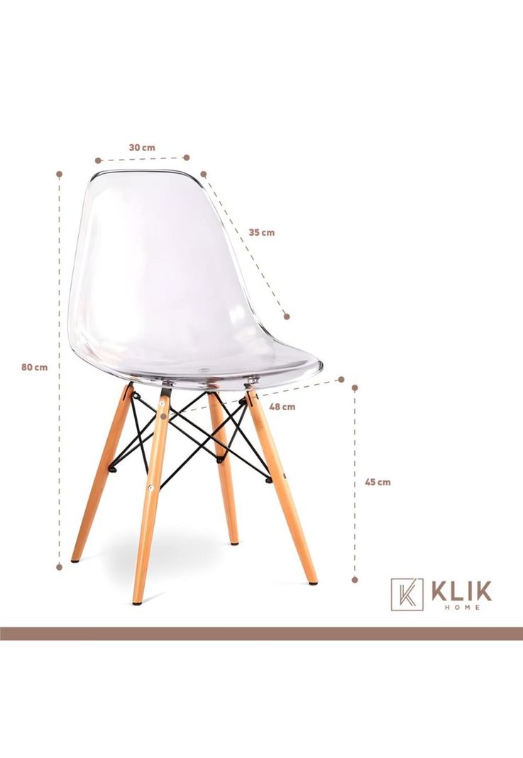 Silla Eames Acrílico Ultraresistente Transparente-3