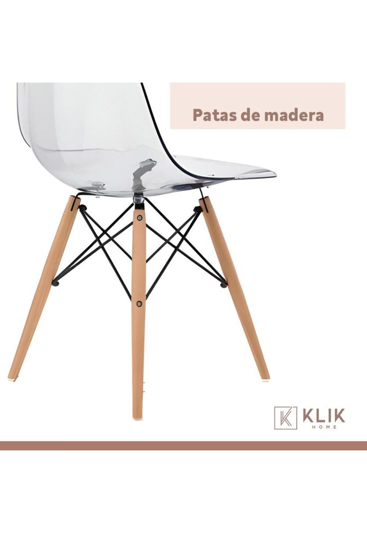 Silla Eames Acrílico Ultraresistente Transparente-7