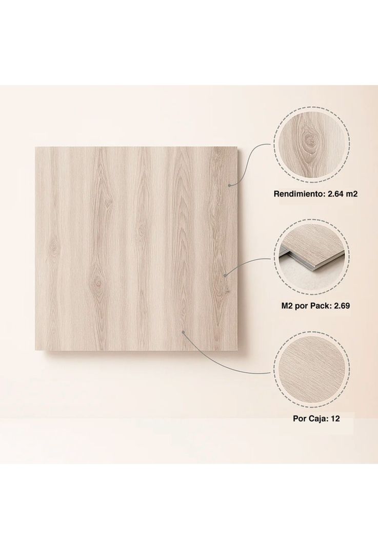 Pack de 12 Pisos Vinilico SPC Color Madera Gris-4