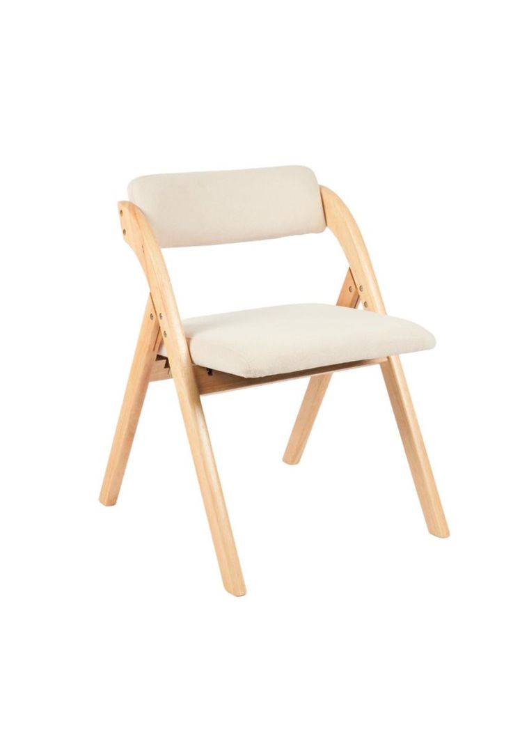 Silla Betlahem de madera plegable acolchada - Beige-0