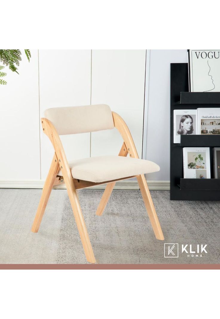 Silla Betlahem de madera plegable acolchada - Beige-1