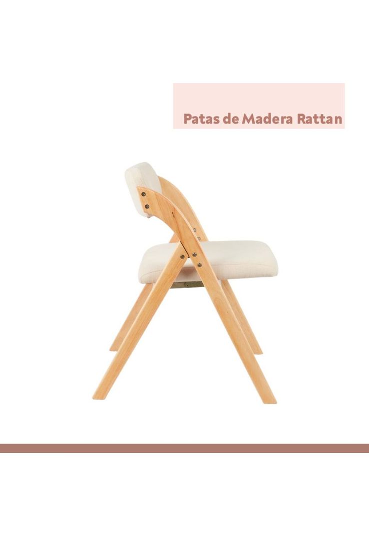 Silla Betlahem de madera plegable acolchada - Beige-6