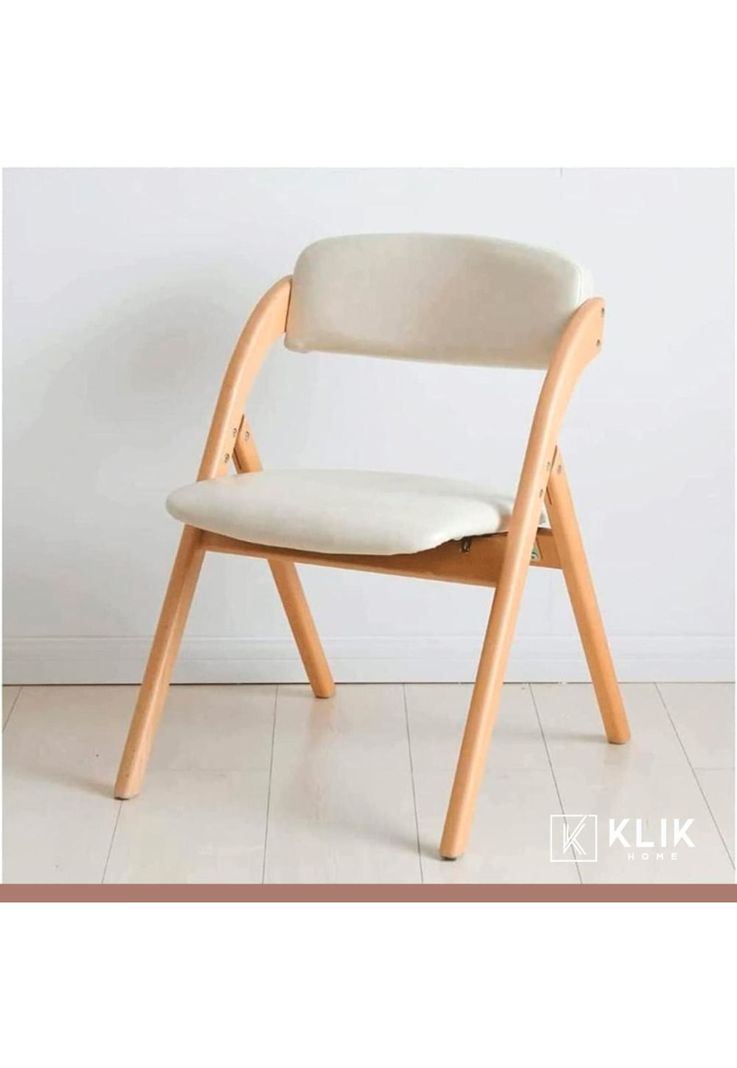 Silla Betlahem de madera plegable acolchada - Beige-7