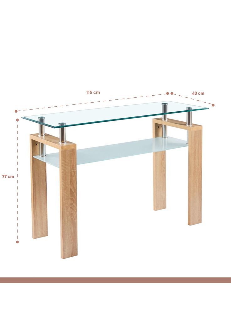 Mesa de arrimo Rectangular de vidrio-3