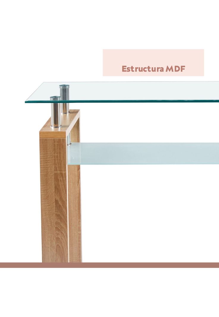 Mesa de arrimo Rectangular de vidrio-6