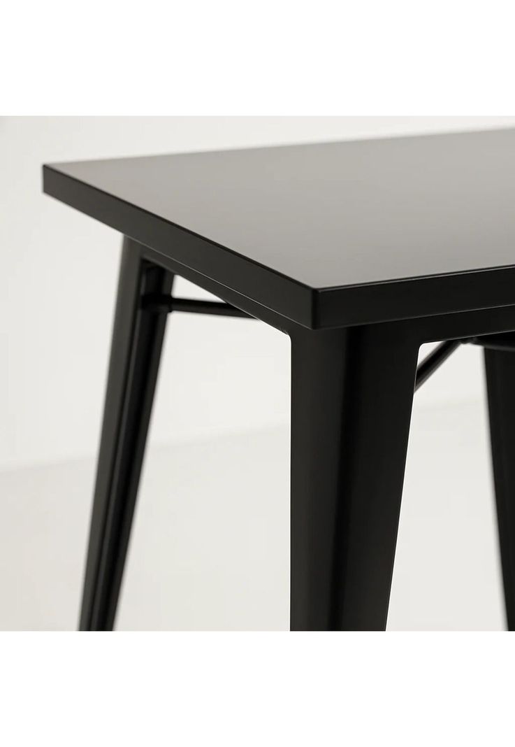 Mesa Tolix de Acero 80x80cm para Bar o Terraza o Restaurant - Negra-5