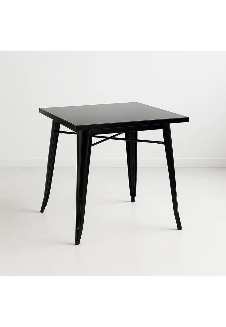 Mesa Tolix de Acero 80x80cm para Bar o Terraza o Restaurant - Negra-0